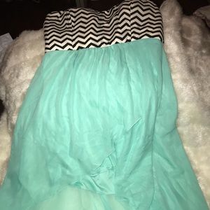 Teal Strapless Dress